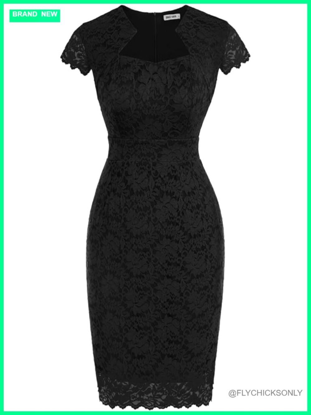 Cocktail Dress Cap Sleeve Lace Wedding Guest Business Casual A-Line Knee Length - Picture 1 of 5